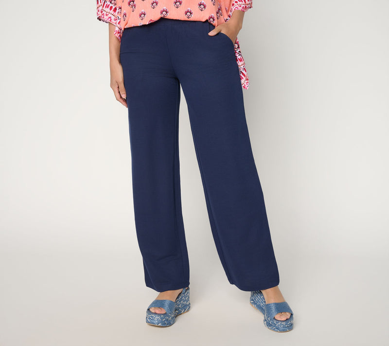Belle by Kim Gravel Petite Cabana Knit Yacht Club Solid Pant — View 13
