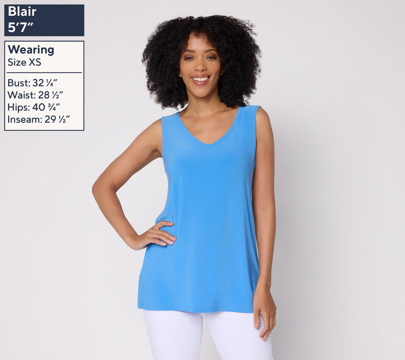Dennis Basso Basics Italia Knit V-Neck Tank Top — View 3