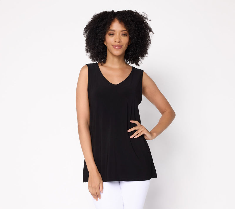 Dennis Basso Basics Italia Knit V-Neck Tank Top — View 12