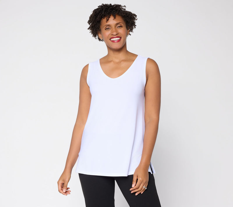 Dennis Basso Basics Italia Knit V-Neck Tank Top — View 14