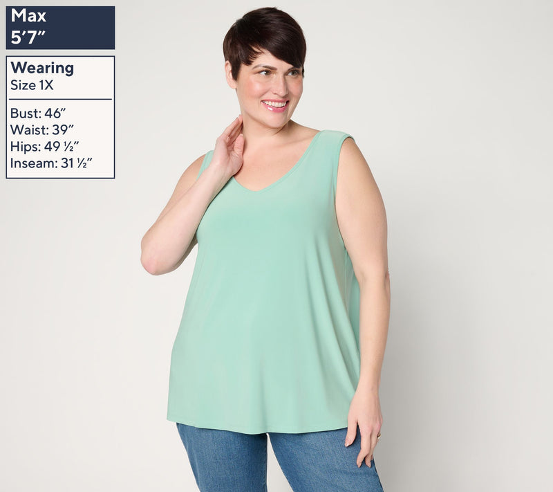 Dennis Basso Basics Italia Knit V-Neck Tank Top — View 2