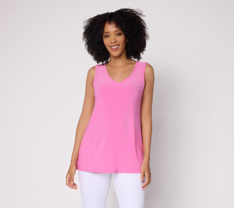 Dennis Basso Basics Italia Knit V-Neck Tank Top — View 16