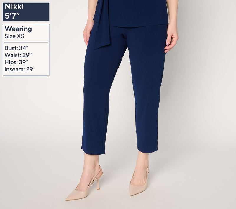 Dennis Basso Regular Slim Leg Caviar Crepe Crop Pant — View 11