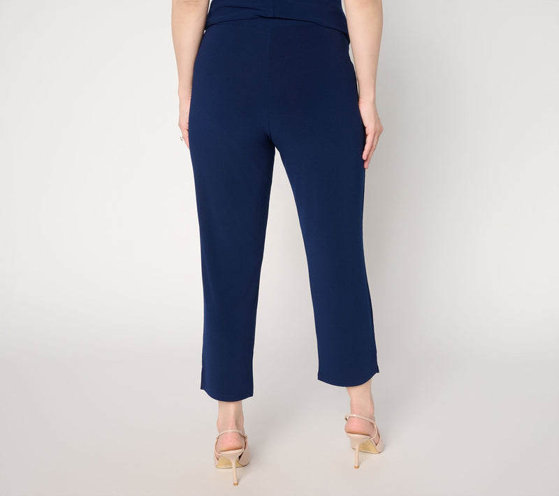 Dennis Basso Regular Slim Leg Caviar Crepe Crop Pant — View 12