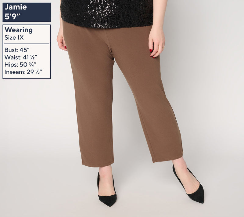 Dennis Basso Regular Slim Leg Caviar Crepe Crop Pant — View 10