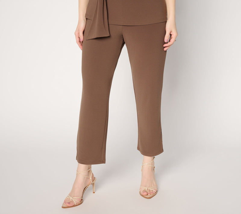 Dennis Basso Regular Slim Leg Caviar Crepe Crop Pant — View 9