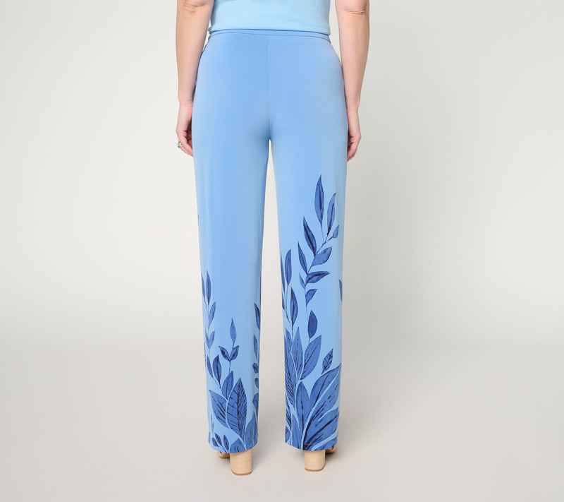 Dennis Basso Regular Tropical Print Italia Knit Wide Leg Pants — View 4