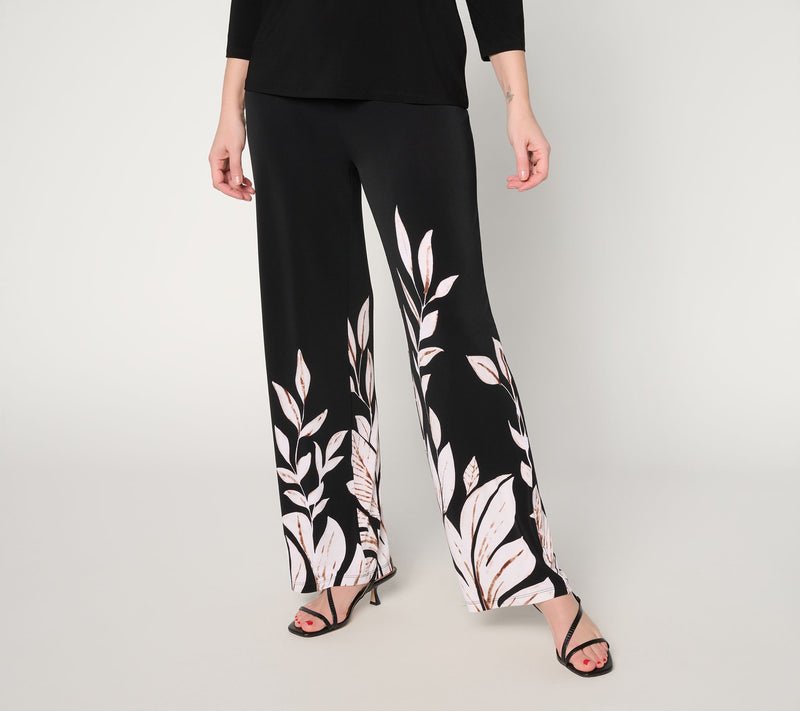 Dennis Basso Regular Tropical Print Italia Knit Wide Leg Pants — View 10