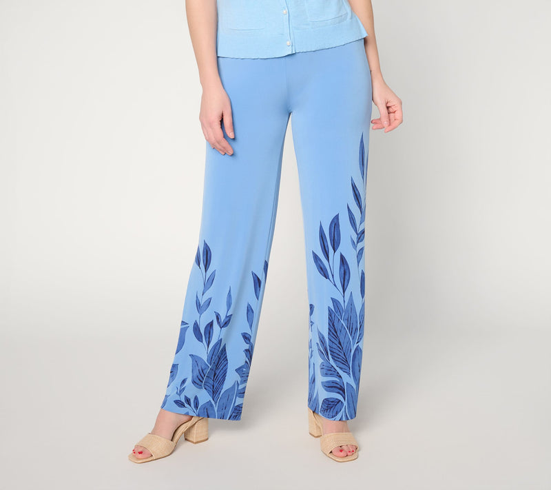 Dennis Basso Regular Tropical Print Italia Knit Wide Leg Pants — View 12