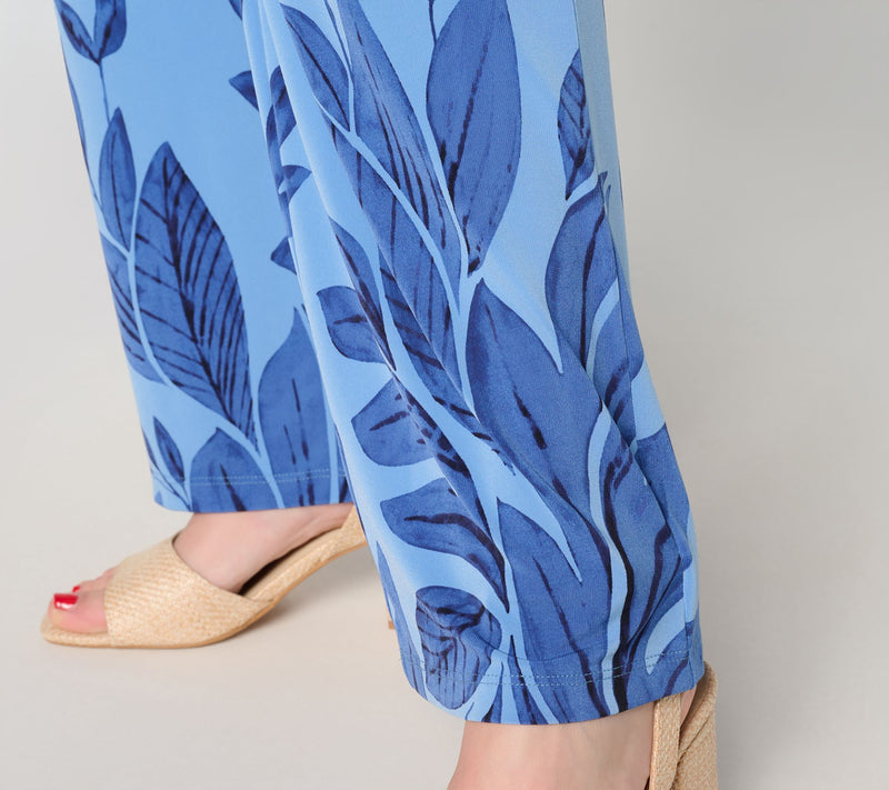 Dennis Basso Petite Tropical Print Italia Knit Wide Leg Pants — View 6
