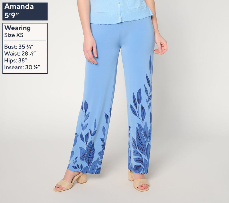 Dennis Basso Petite Tropical Print Italia Knit Wide Leg Pants — View 3