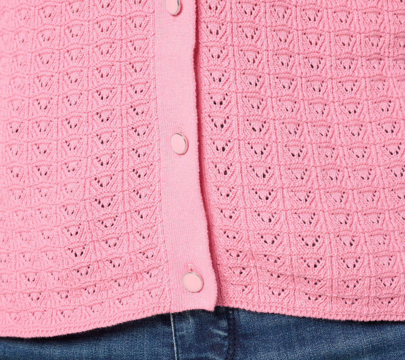 Dennis Basso Button Front Crochet Cardigan — View 6