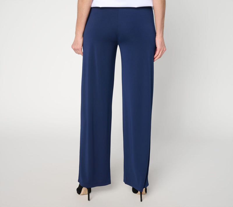 Dennis Basso Regular Luxe Jersey Wide Leg Pant with ant Wide Waistband — View 4
