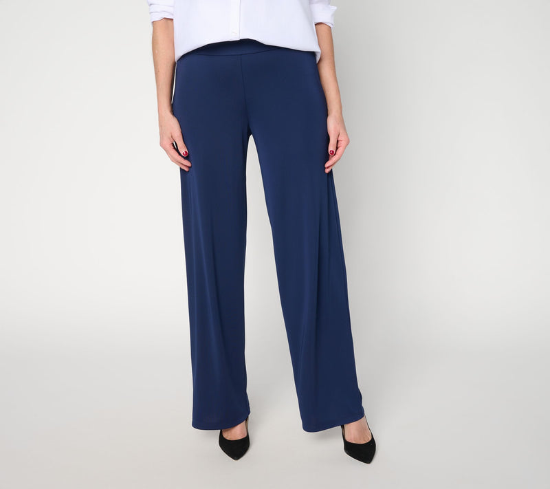 Dennis Basso Petite Luxe Jersey Wide Leg Pant with Wide Waistband — Main view