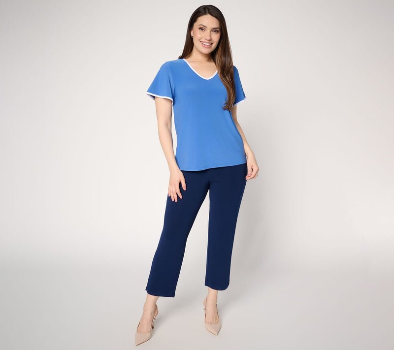 Dennis Basso Flounce Sleeve Italia Knit Top — View 5