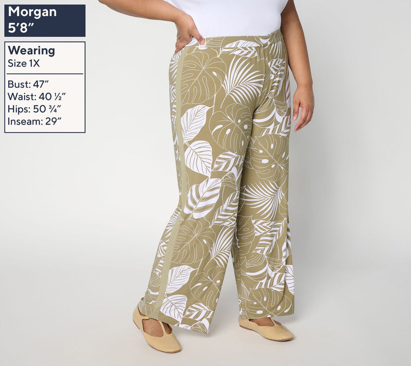 Dennis Basso Regular Printed Pull-On Italia Knit Pants — View 2