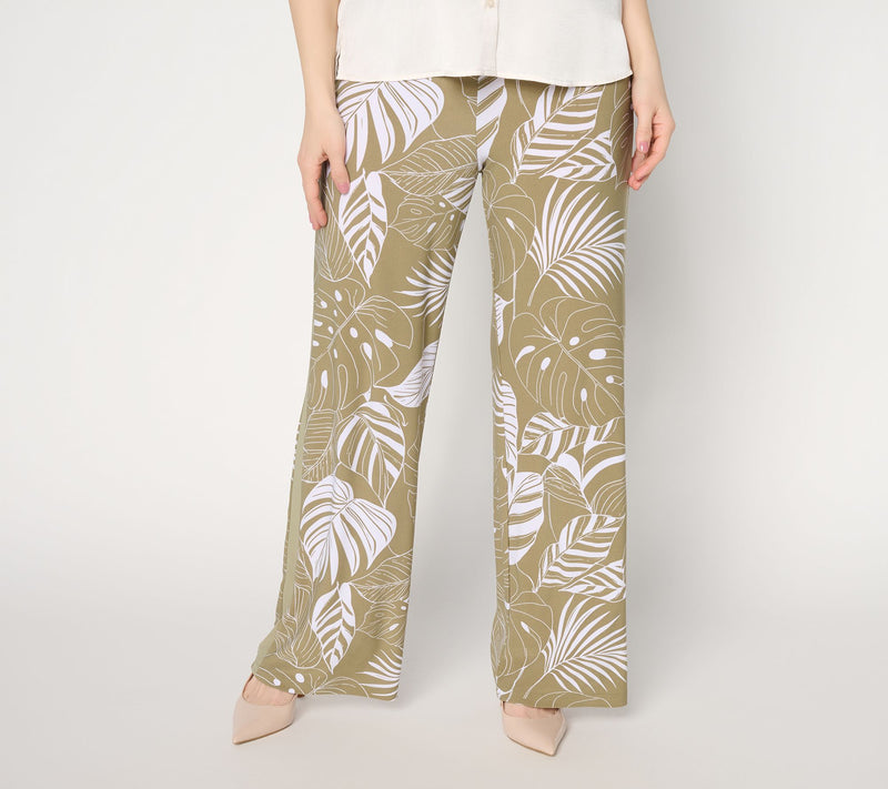 Dennis Basso Petite Printed Pull-On Italia Knit Pants — View 12
