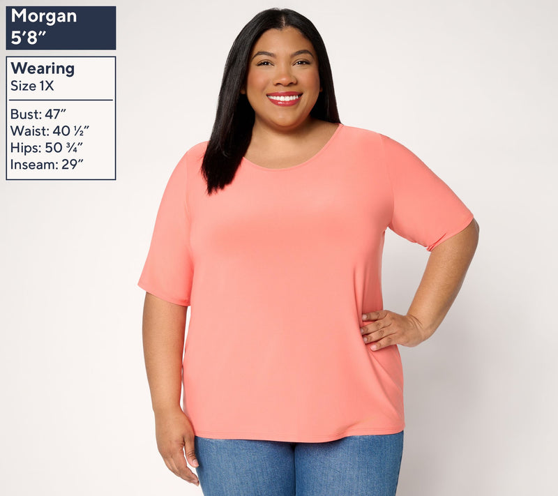 Dennis Basso Basics Italia Knit Swoop Neck Top — View 2