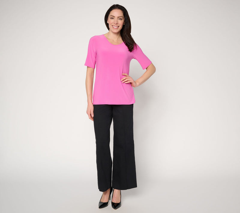 Dennis Basso Basics Italia Knit Swoop Neck Top — View 5
