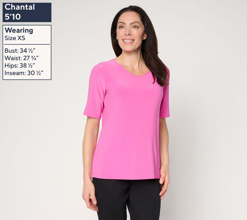 Dennis Basso Basics Italia Knit Swoop Neck Top — View 3
