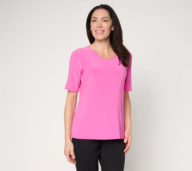 Dennis Basso Basics Italia Knit Swoop Neck Top — View 16