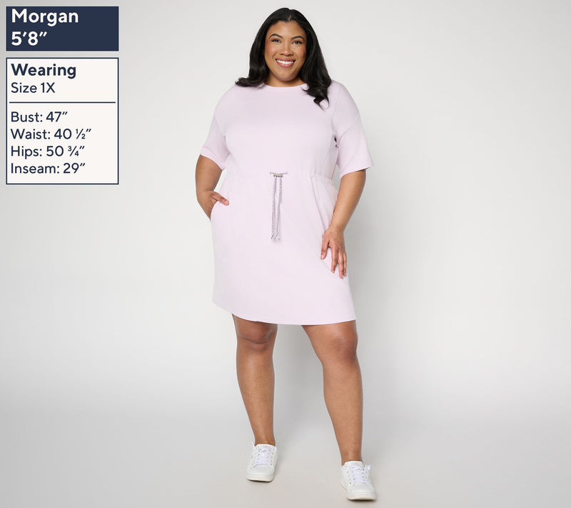 Belle by Kim Gravel Regular ScubaLuxe Bungee Waist Dress — View 2