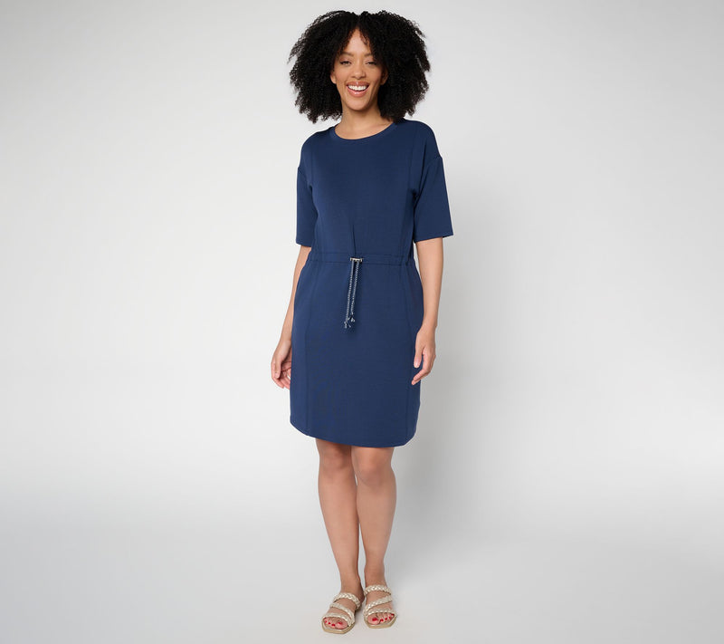 Belle by Kim Gravel Regular ScubaLuxe Bungee Waist Dress — View 14