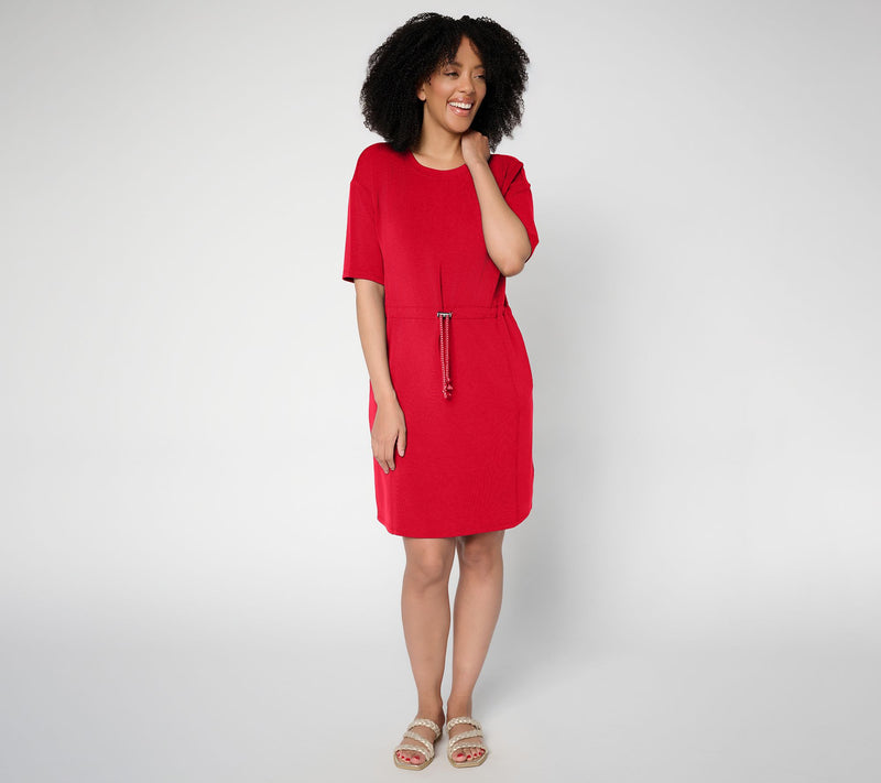 Belle by Kim Gravel Regular ScubaLuxe Bungee Waist Dress — View 15