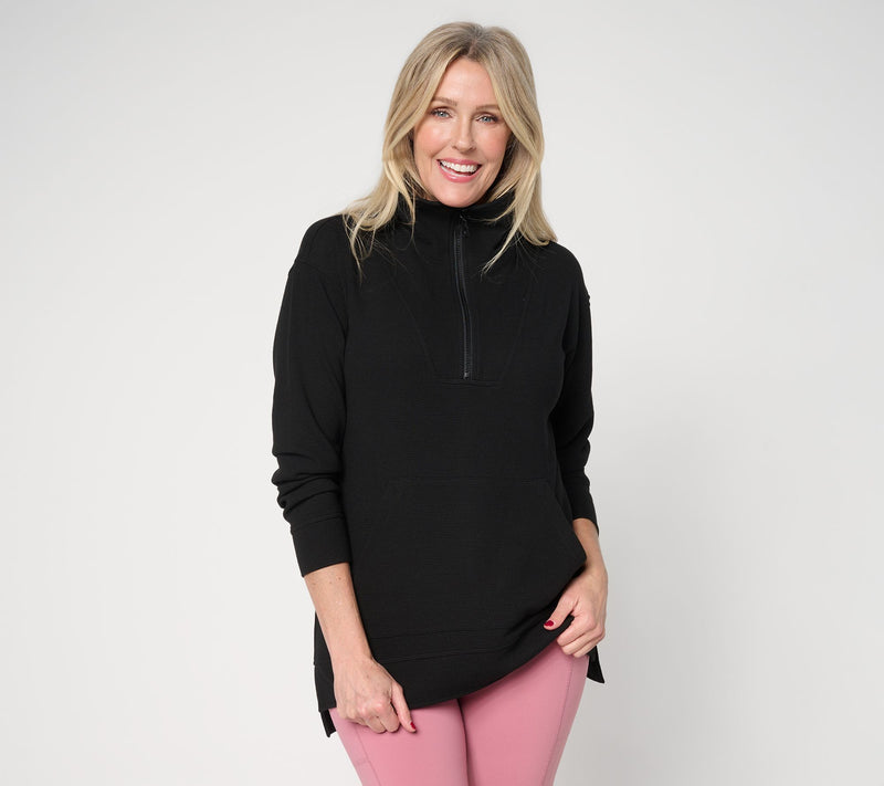 Belle Body by Kim Gravel Ottoman Rib Half Zip Top — View 13