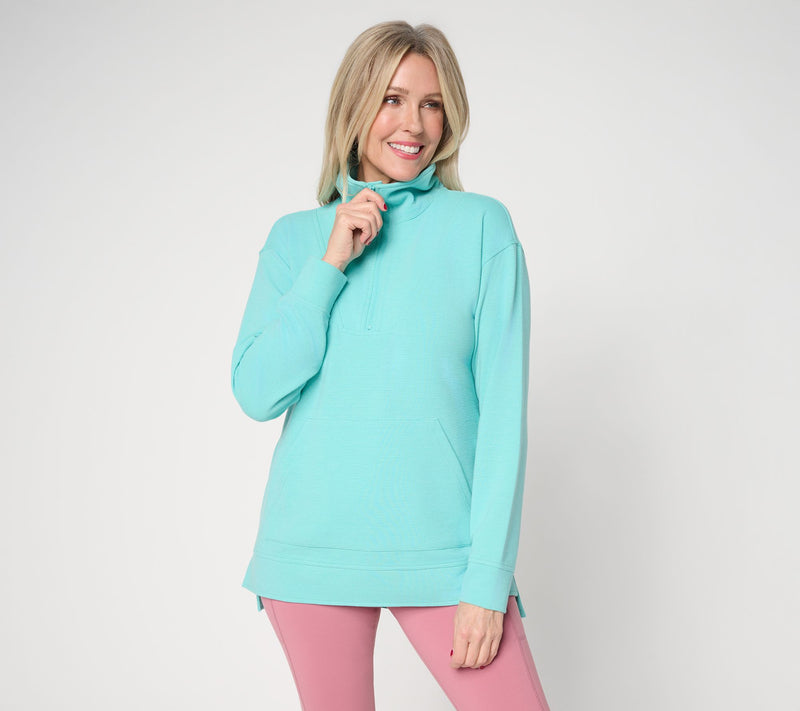 Belle Body by Kim Gravel Ottoman Rib Half Zip Top — View 17