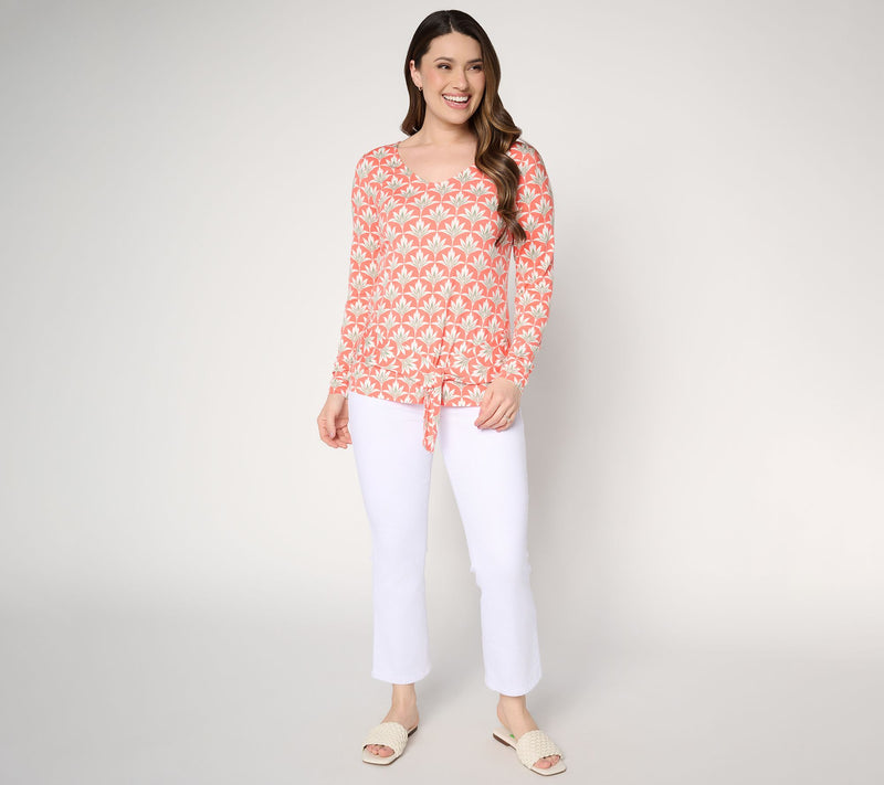 Belle Boho by Kim Gravel Rayon Spandex Lotus Petals Side Tie Top — View 5