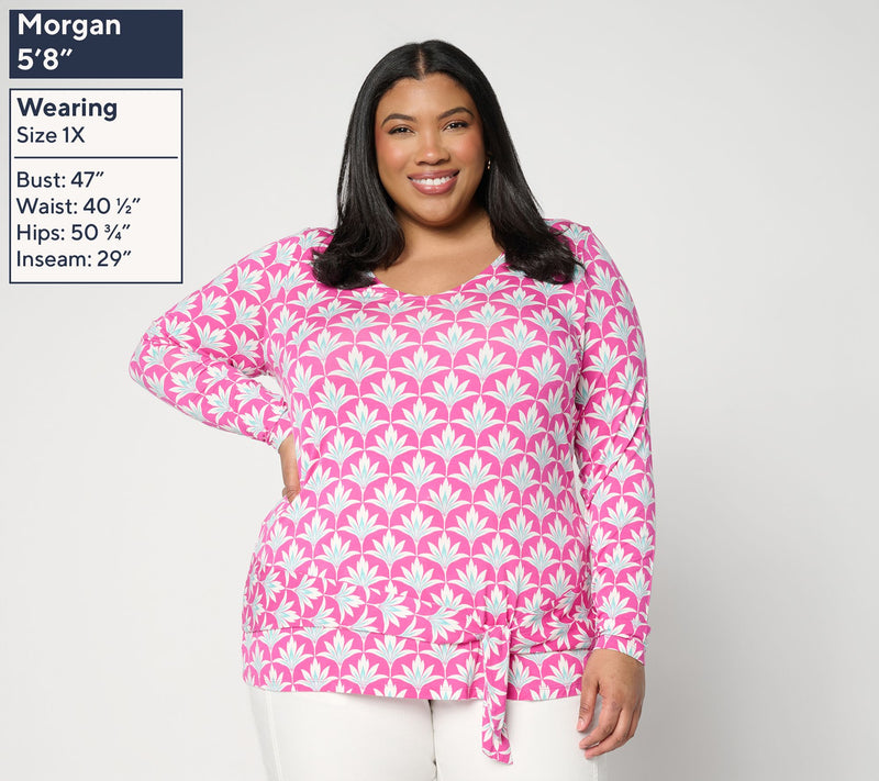 Belle Boho by Kim Gravel Rayon Spandex Lotus Petals Side Tie Top — View 2