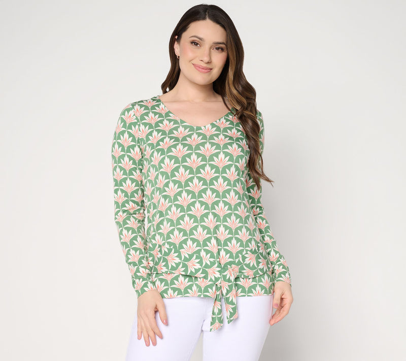 Belle Boho by Kim Gravel Rayon Spandex Lotus Petals Side Tie Top — View 12