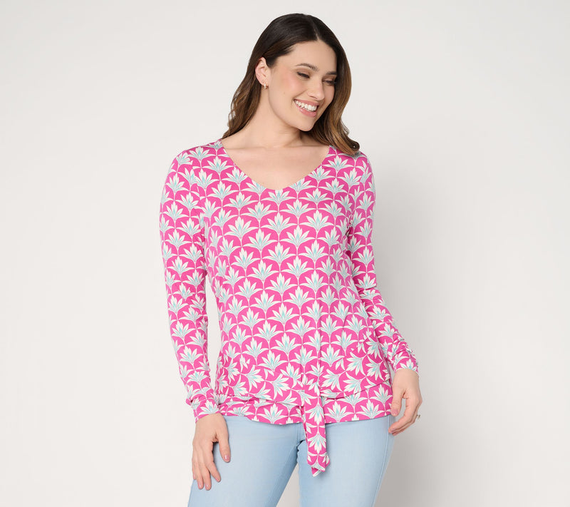 Belle Boho by Kim Gravel Rayon Spandex Lotus Petals Side Tie Top — View 13