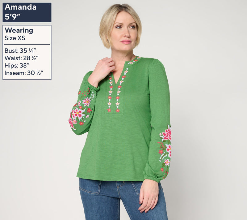 Belle Boho by Kim Gravel Artisan Threads Embroidered Top — View 3