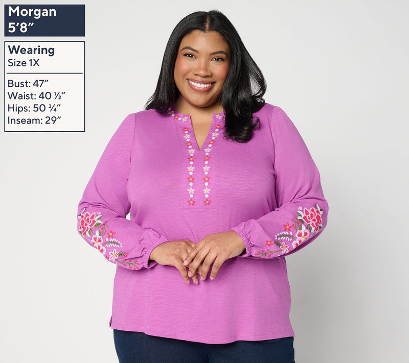 Belle Boho by Kim Gravel Artisan Threads Embroidered Top — View 2