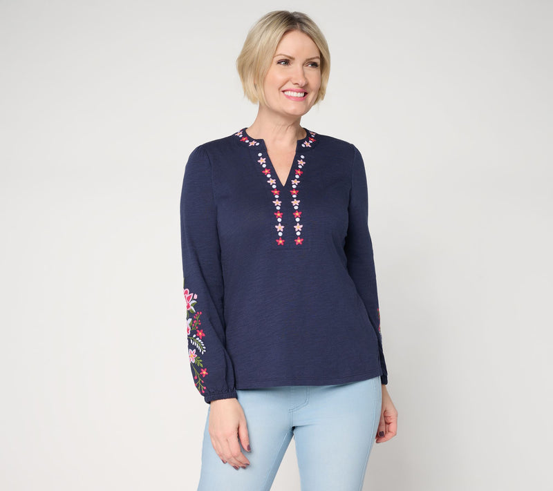 Belle Boho by Kim Gravel Artisan Threads Embroidered Top — View 12