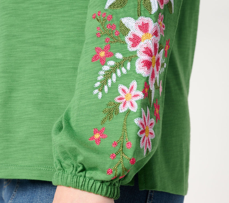 Belle Boho by Kim Gravel Artisan Threads Embroidered Top — View 6