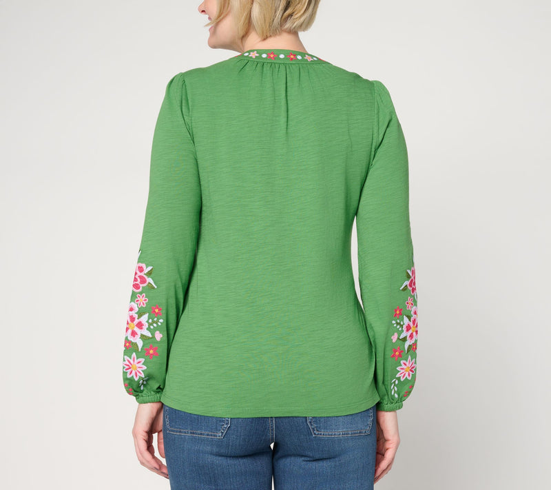 Belle Boho by Kim Gravel Artisan Threads Embroidered Top — View 4