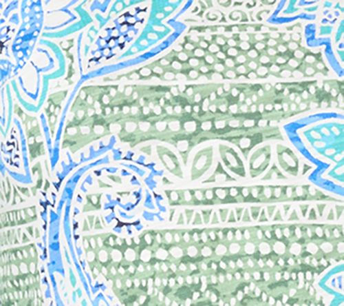 Belle Boho by Kim Gravel Slub Knit Indigo Bloom 3/4 Sleeve Top — View 10