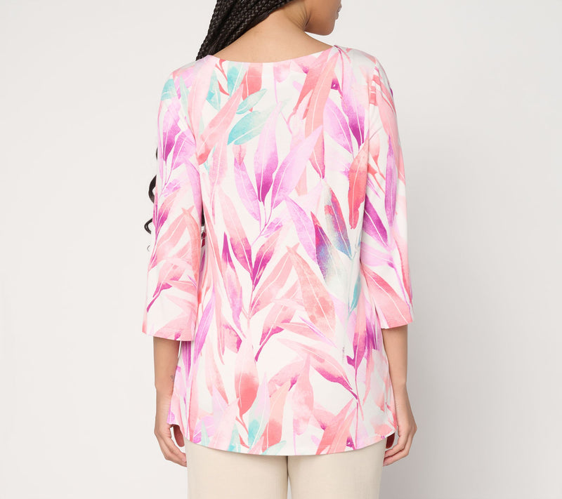 Belle by Kim Gravel Rayon Spandex Garden Whispers Floral Top — View 4