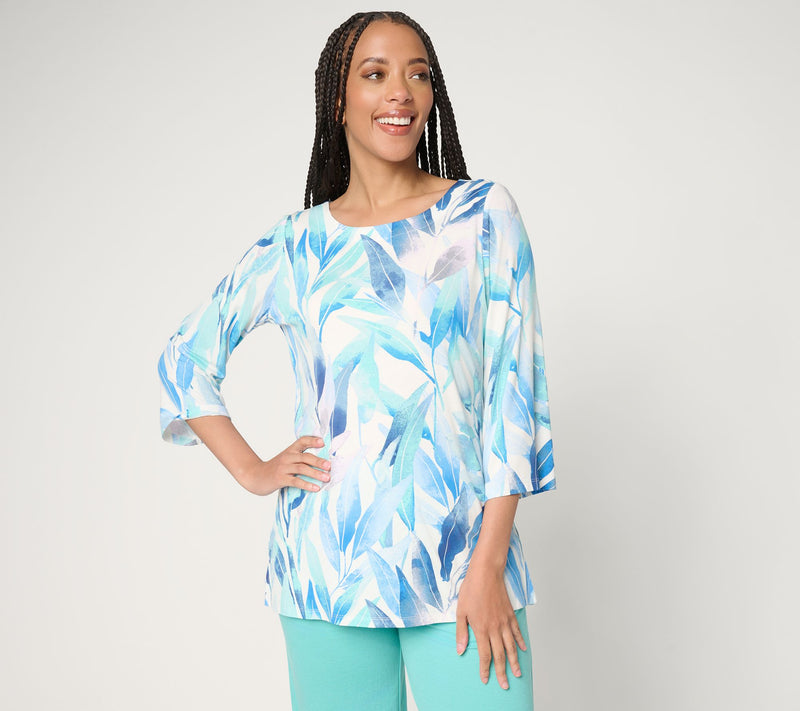 Belle by Kim Gravel Rayon Spandex Garden Whispers Floral Top — View 11