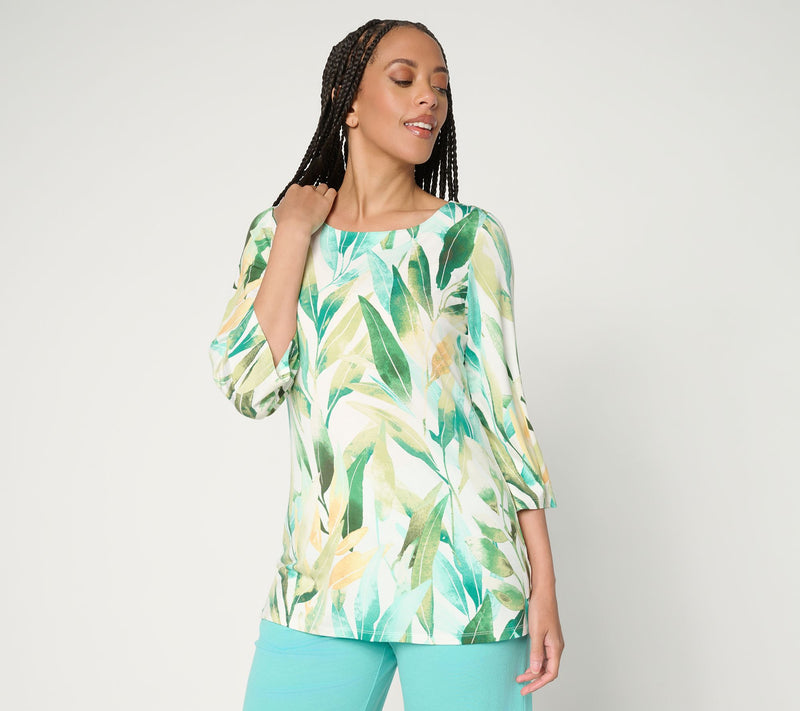 Belle by Kim Gravel Rayon Spandex Garden Whispers Floral Top — View 12