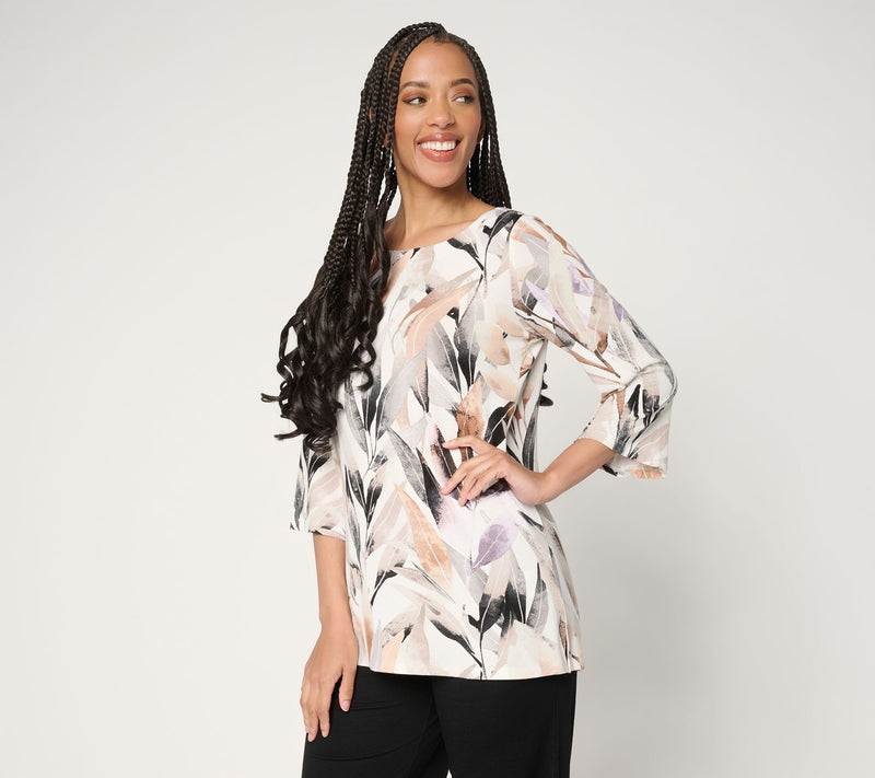 Belle by Kim Gravel Rayon Spandex Garden Whispers Floral Top — View 13