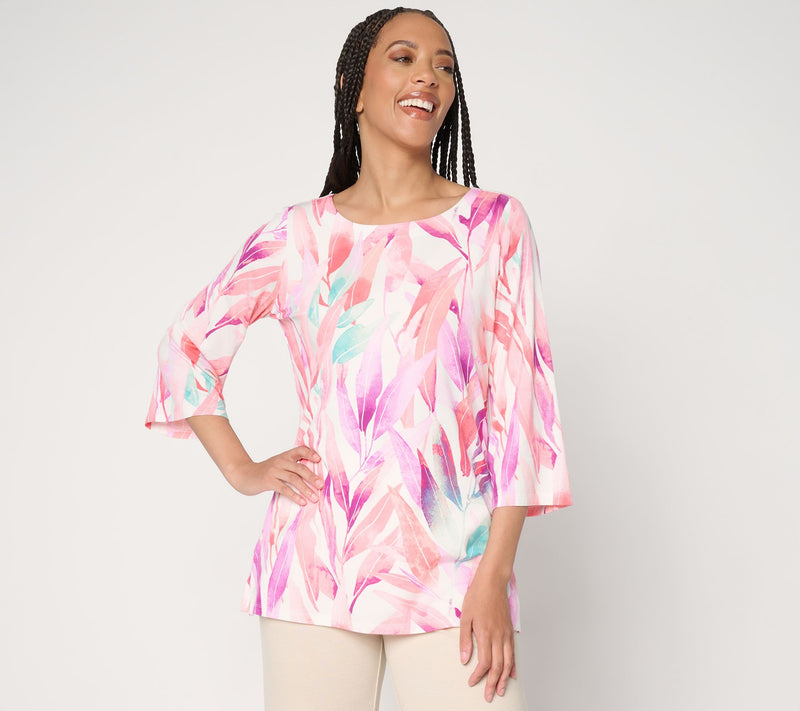 Belle by Kim Gravel Rayon Spandex Garden Whispers Floral Top — View 14