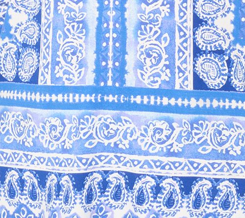 Belle Beach by Kim Gravel Rayon Spandex Painted Paisley Border Trim Top — View 8