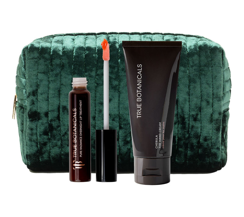 True Botanicals Nourishing Hydration Hand Cream and Lip Treatment w/Bag — Main view
