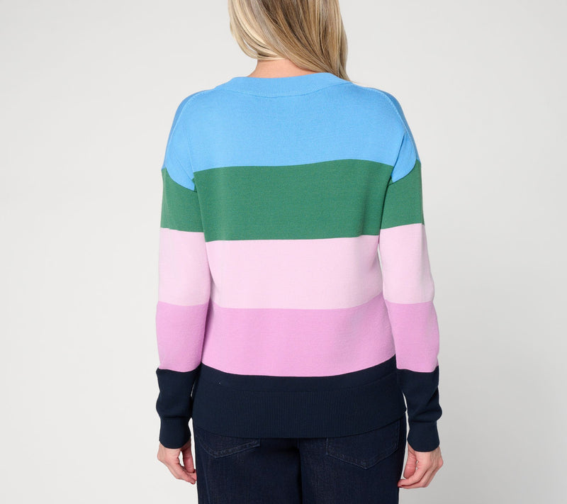 Carla Rockmore Collection Seasonless Yarn Color Block Sweater — View 6