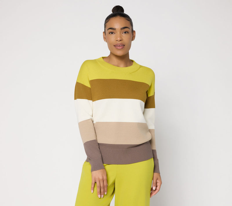 Carla Rockmore Collection Seasonless Yarn Color Block Sweater — View 11