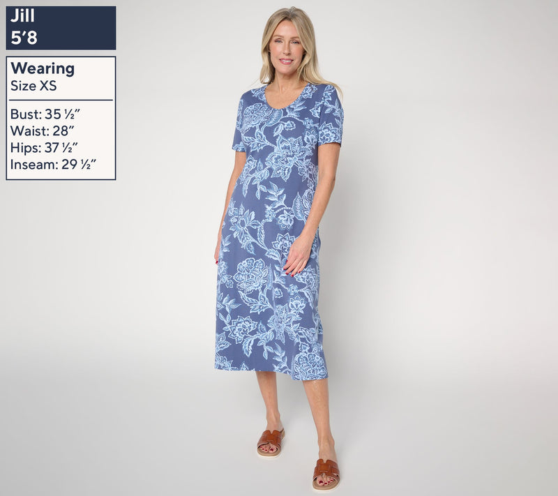 Denim & Co. Beach Jersey Regular Midi Dress with Pockets — View 3